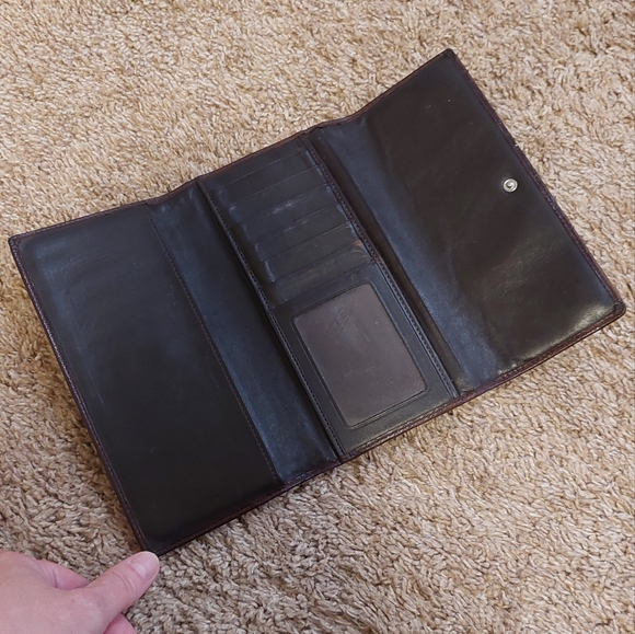 COACH Signature Stripe Jacquard Fabric Trifold Long Wallet - Picture 6 of 13